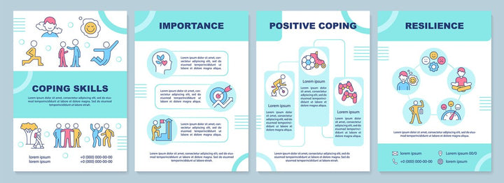 Difficulties of teenage life brochure template set