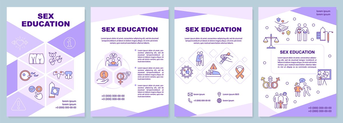 Difficulties of teenage life brochure template set
