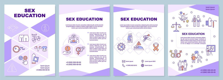 Difficulties of teenage life brochure template set