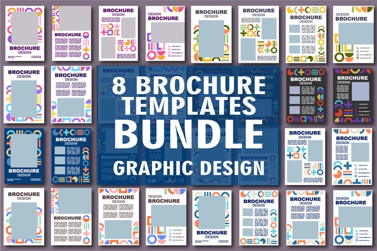 Digital illustration brochure template bundle