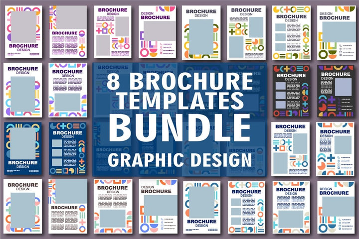 Digital illustration brochure template bundle