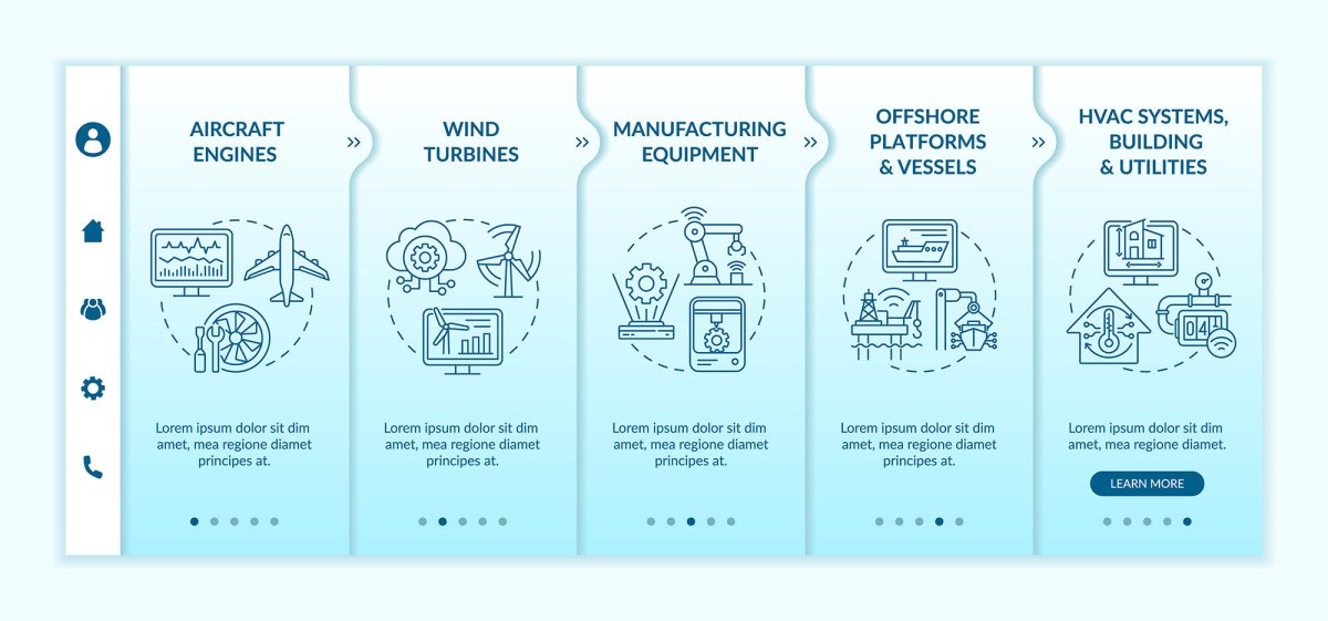 Digital twin application by industry onboarding vector template