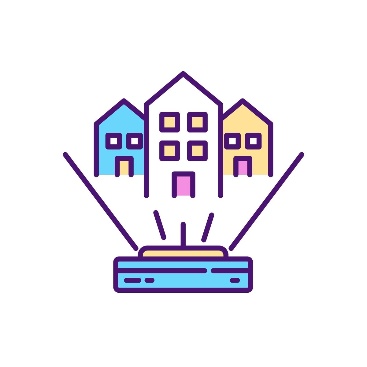 Digital twin RGB color icons set