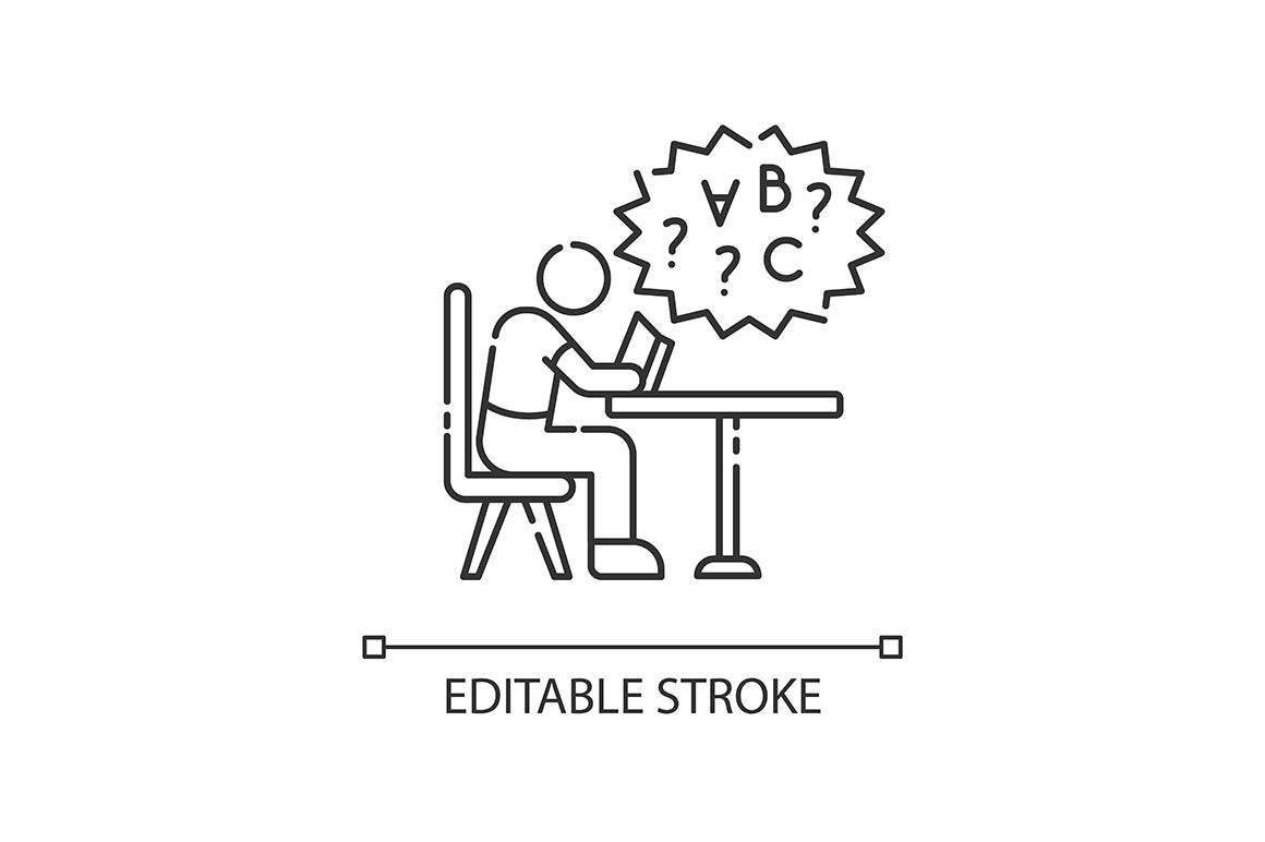 Disability types linear icons set