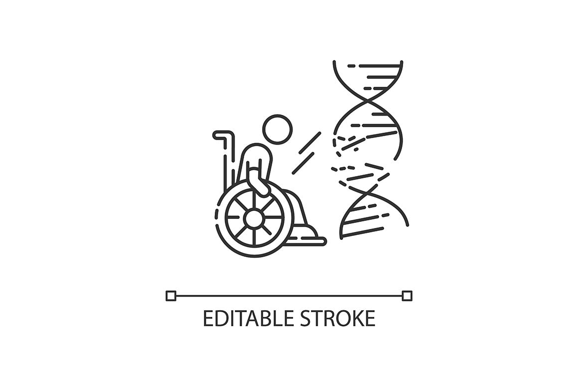 Disability types linear icons set