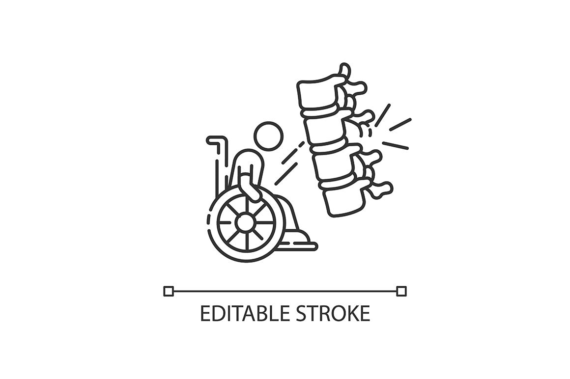Disability types linear icons set