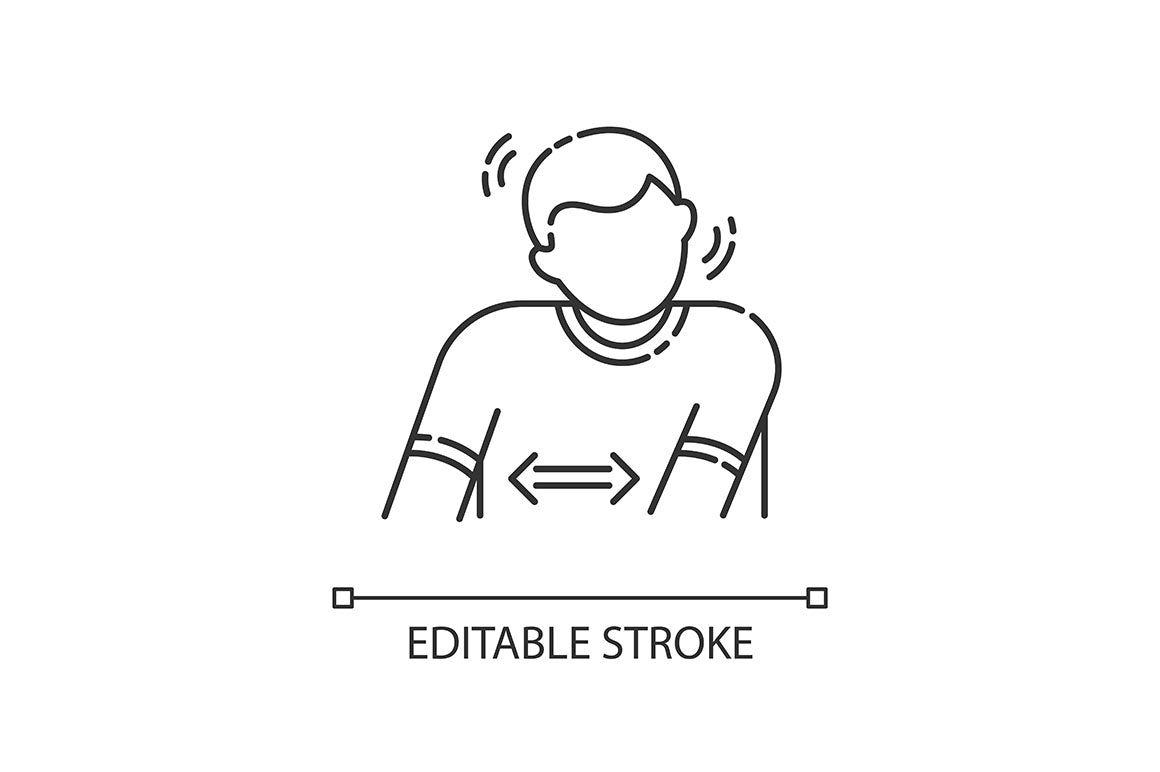 Disability types linear icons set