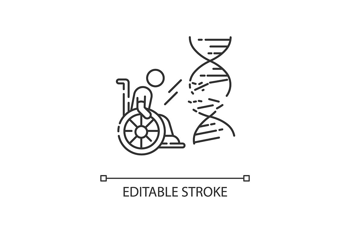 Disability types linear icons set