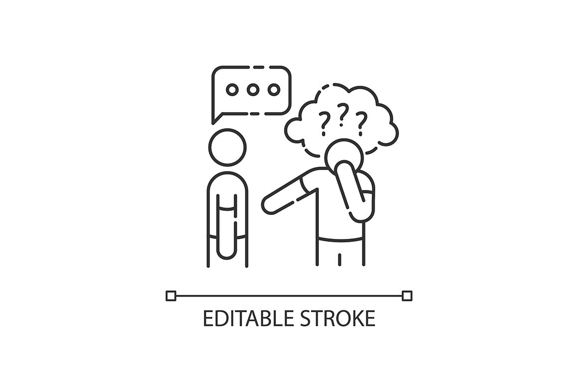 Disability types linear icons set