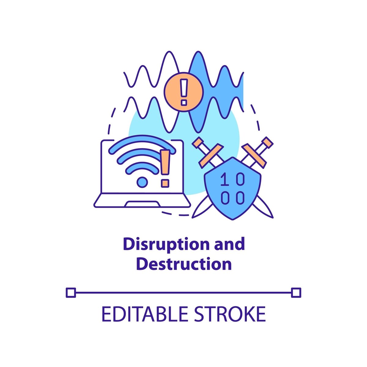 Disruption and destruction concept icon