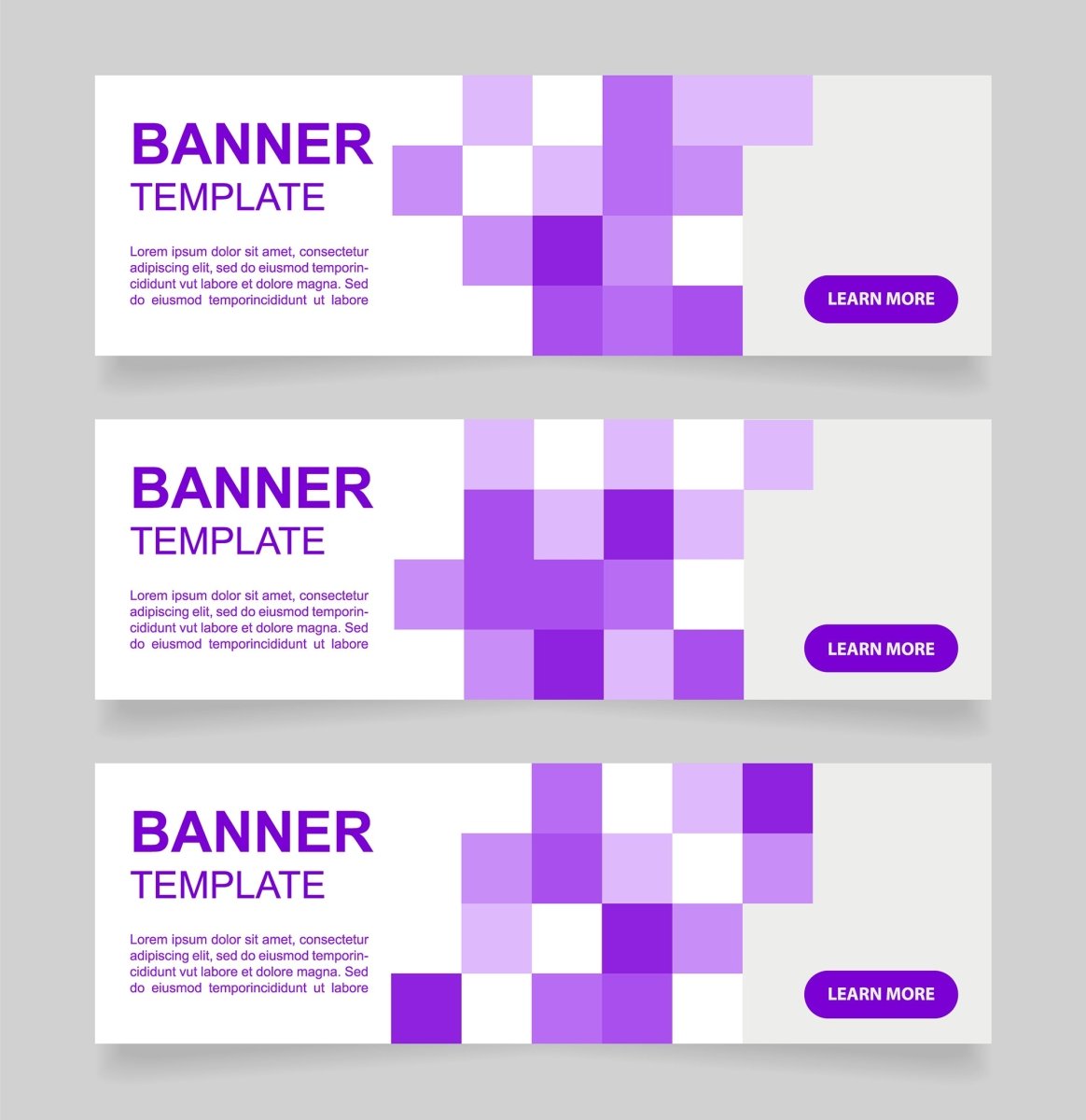 Distant learning web banner design template set