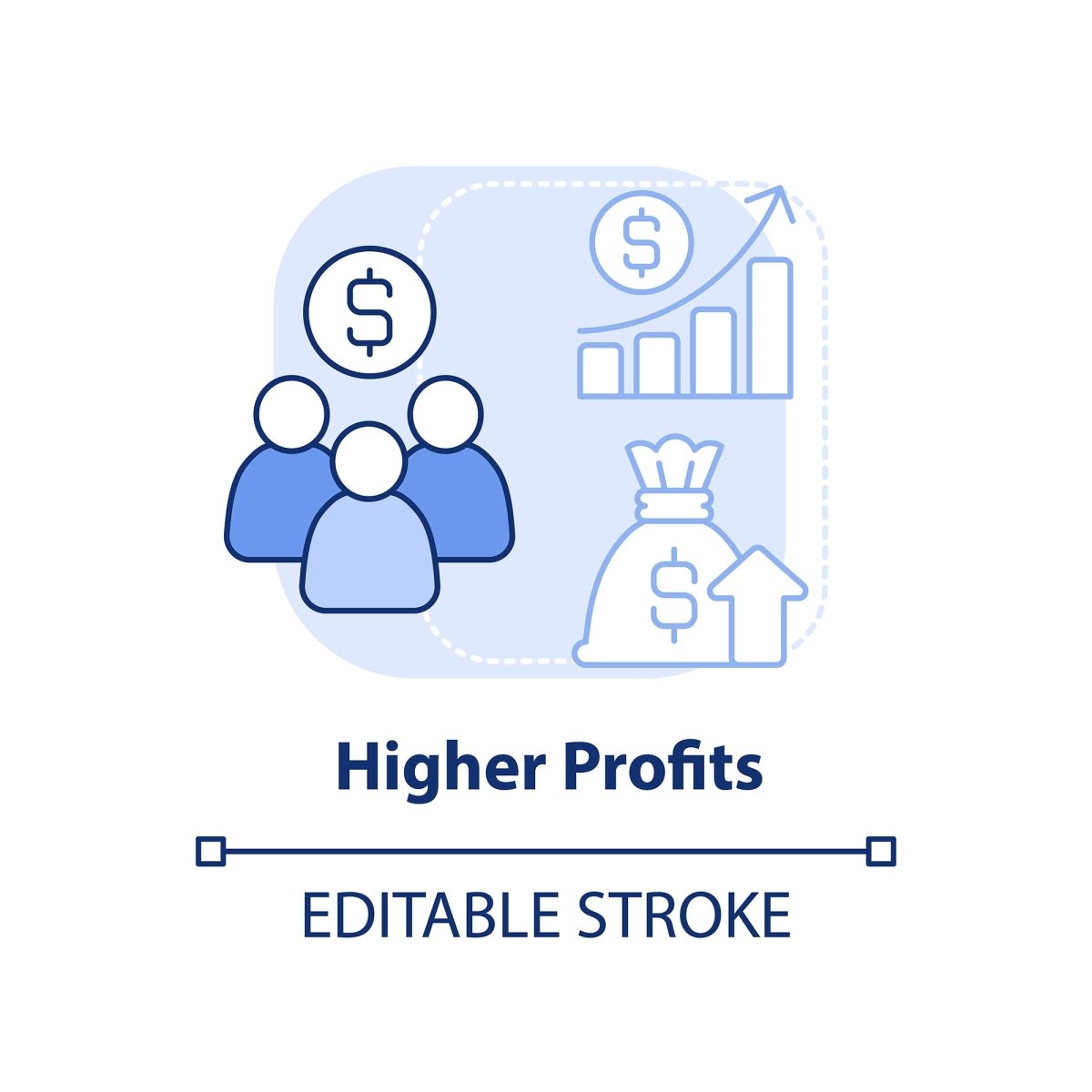 Diversity and inclusion blue concept icons set