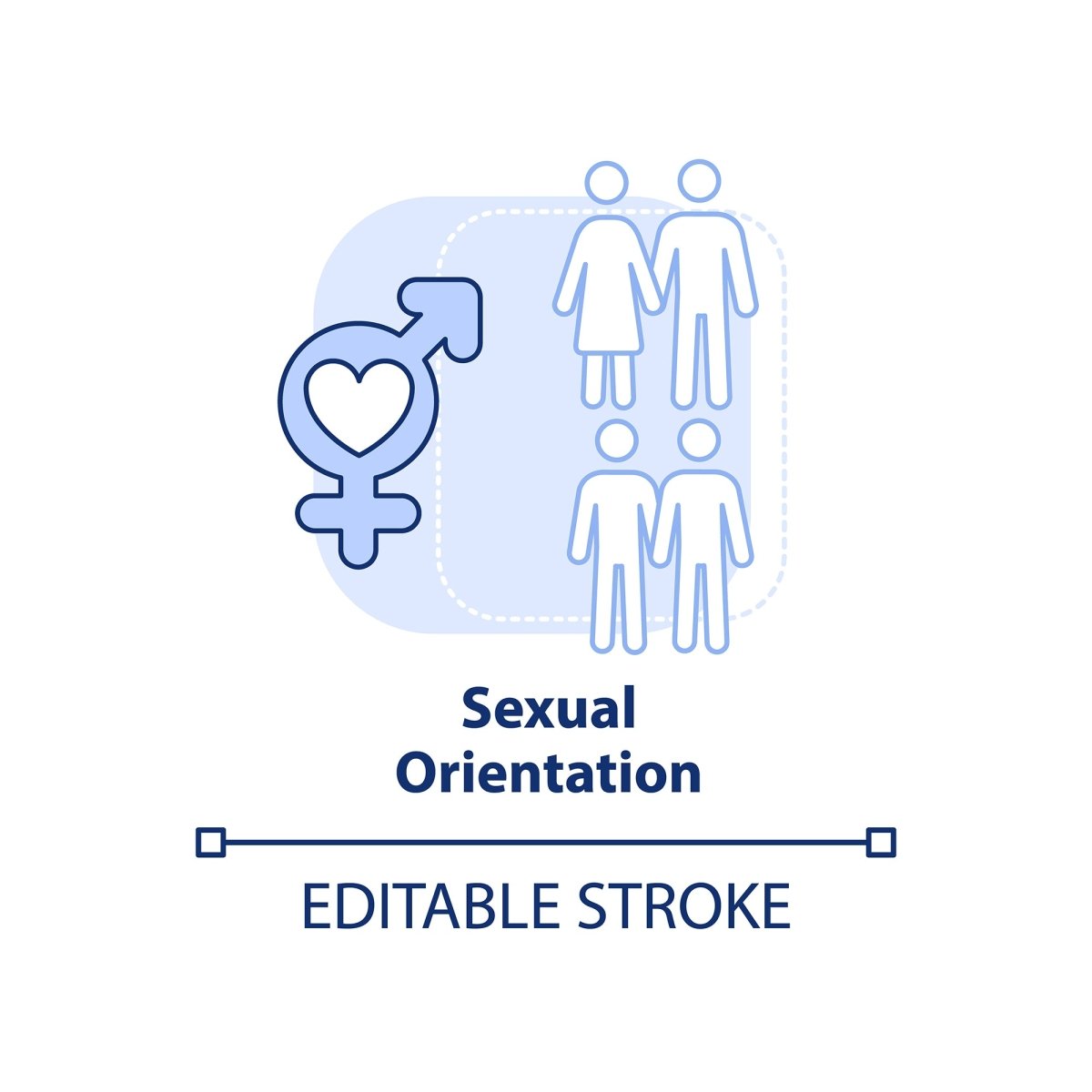 Diversity and inclusion blue concept icons set