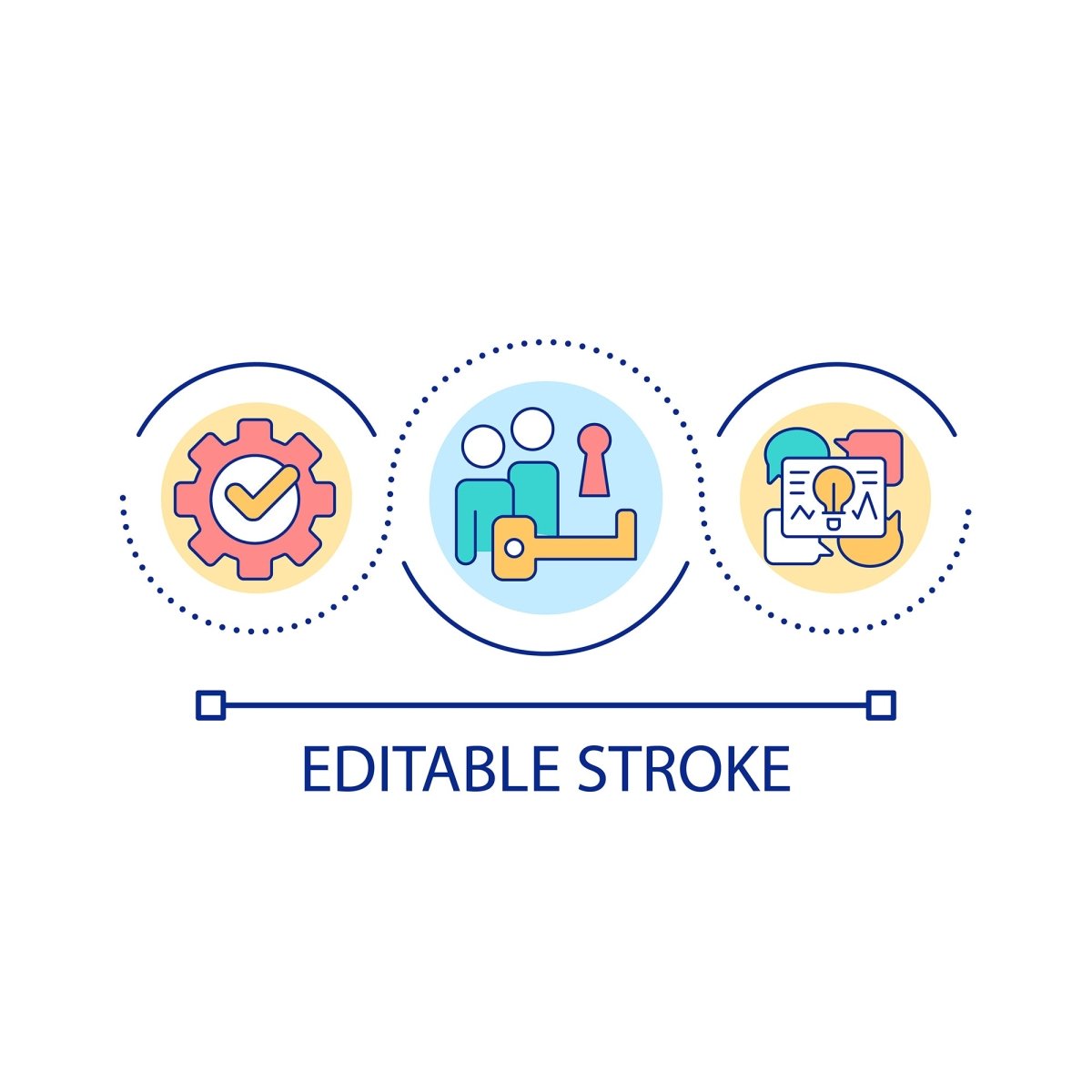 Diversity and inclusion loop concept icon set