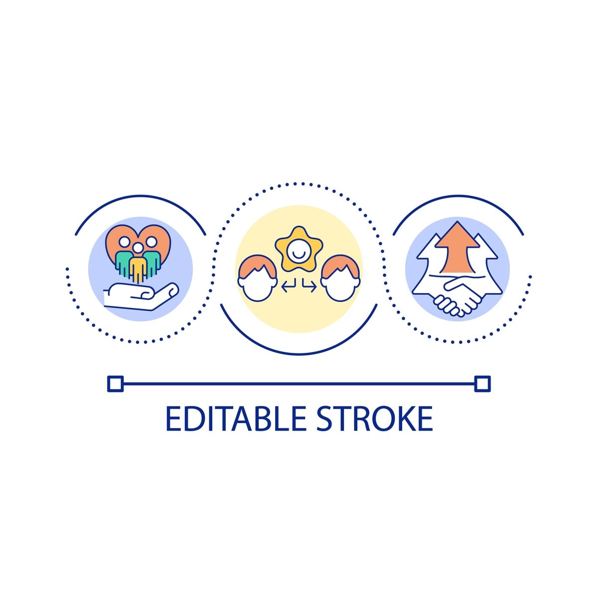 Diversity and inclusion loop concept icon set
