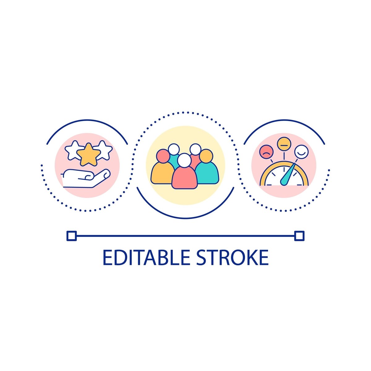 Diversity and inclusion loop concept icon set