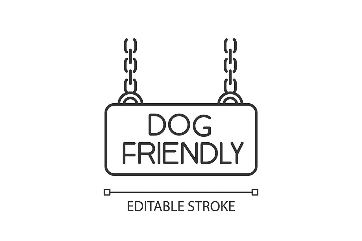 Dog Friendly and No Pet Signs Icons Set