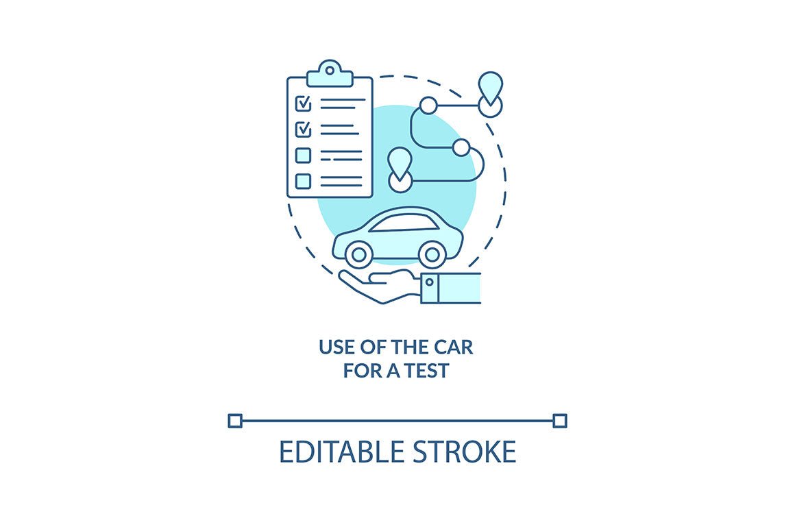 Driving school concept icons bundle