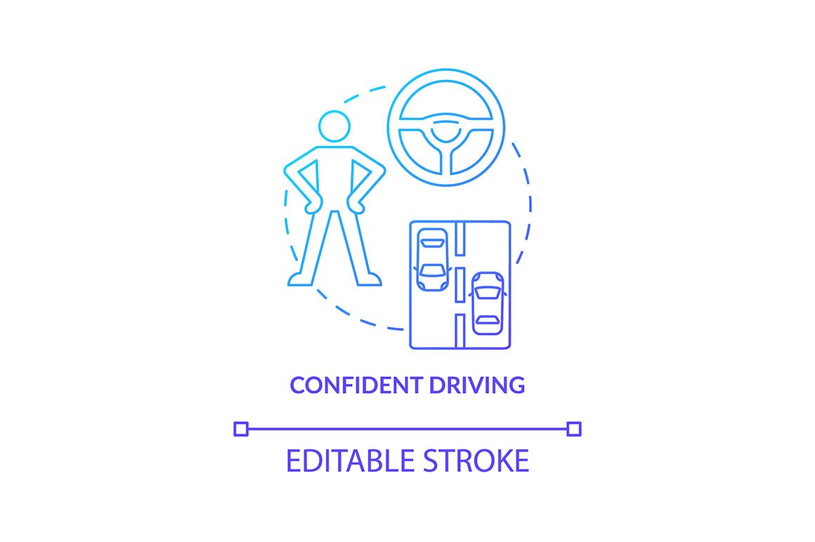 Driving school concept icons bundle
