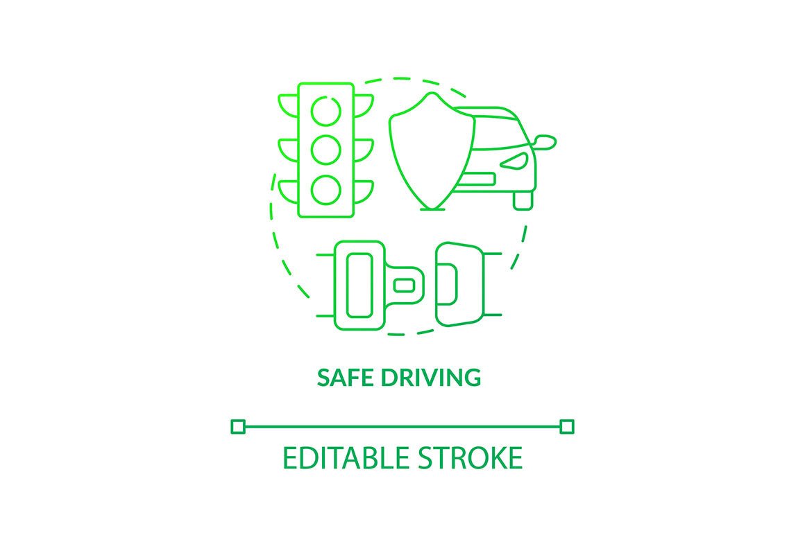 Driving school concept icons bundle