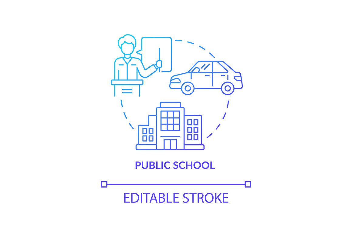 Driving school concept icons bundle