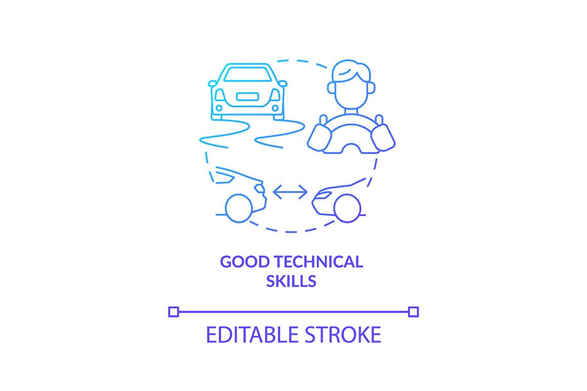Driving school concept icons bundle