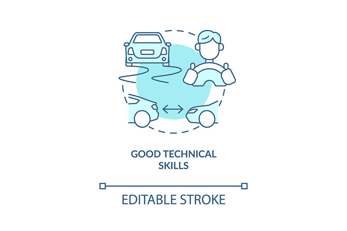 Driving school concept icons bundle