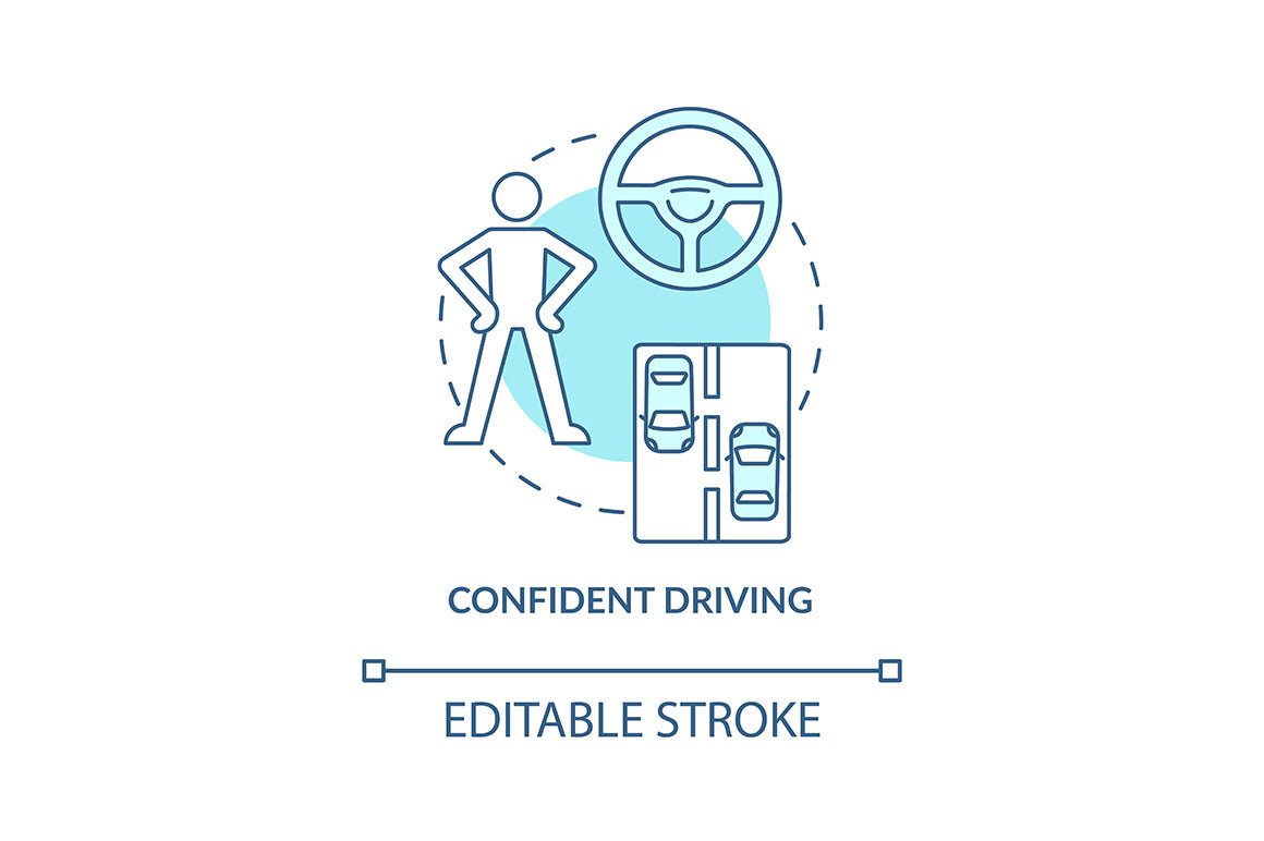 Driving school concept icons bundle