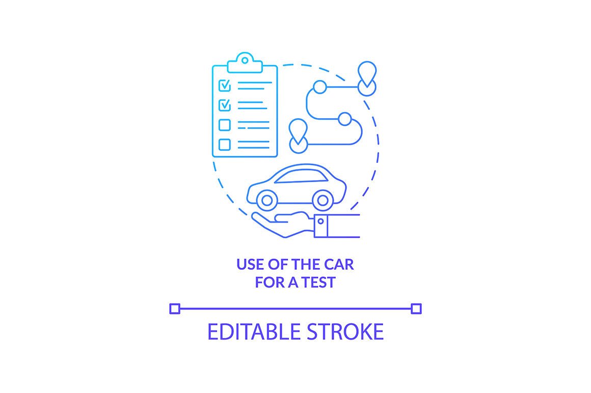 Driving school concept icons bundle