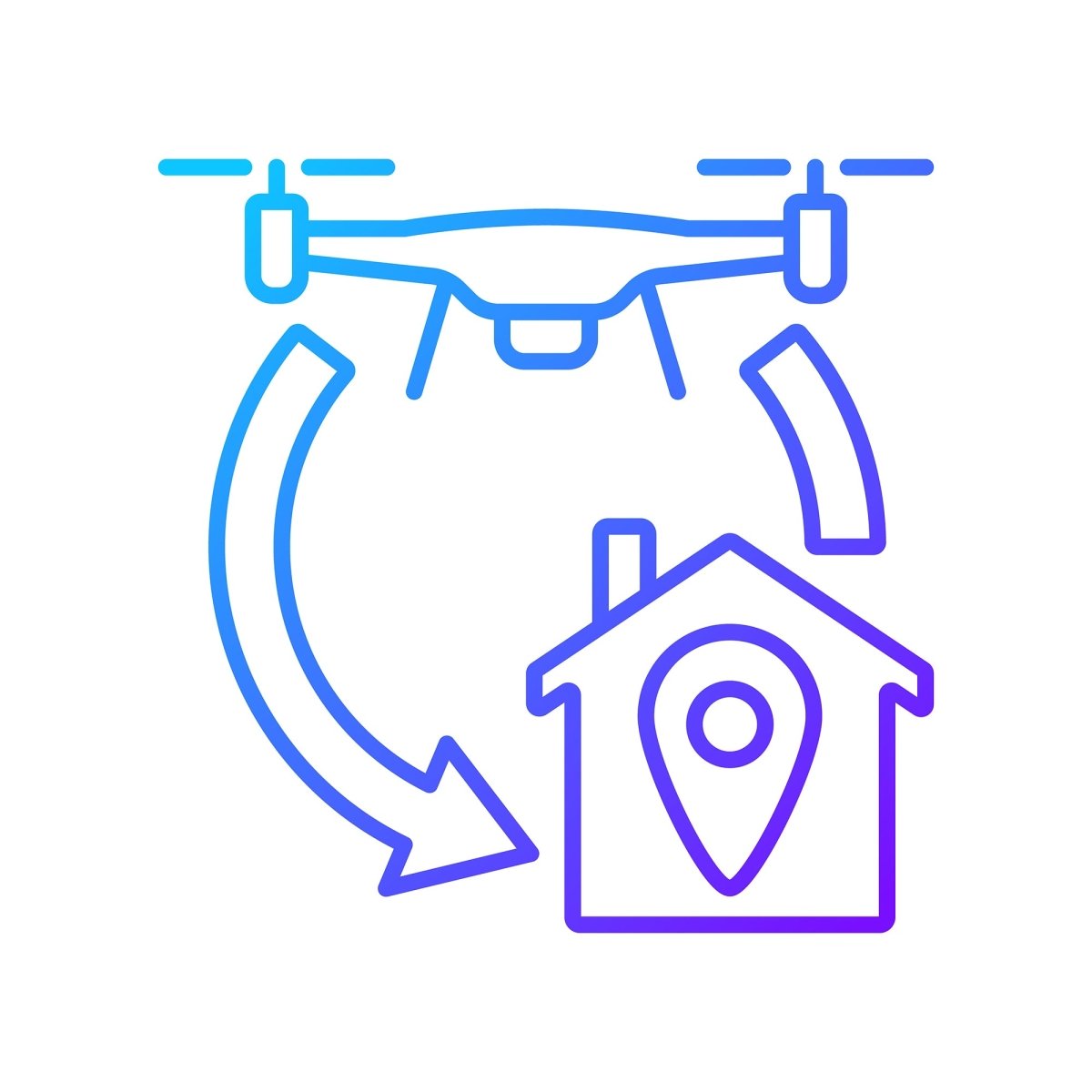 Drone usage gradient manual label icons set for dark and light mode set