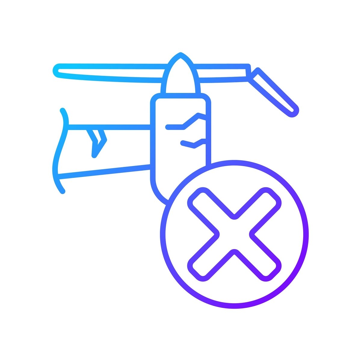 Drone usage gradient manual label icons set for dark and light mode set