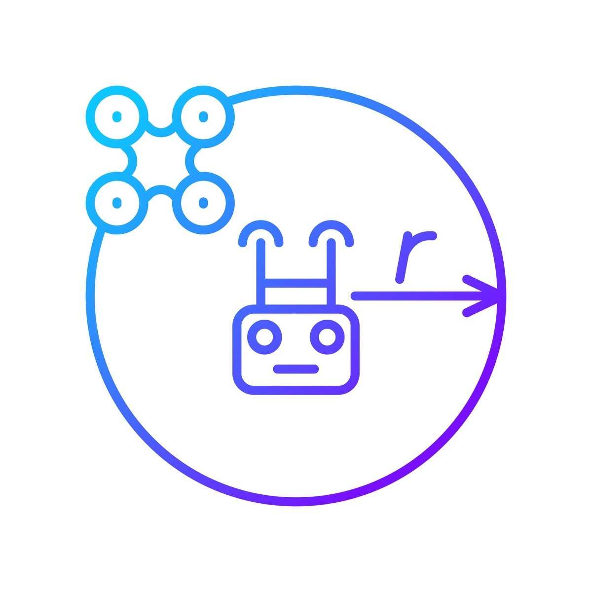 Drone usage gradient manual label icons set for dark and light mode set