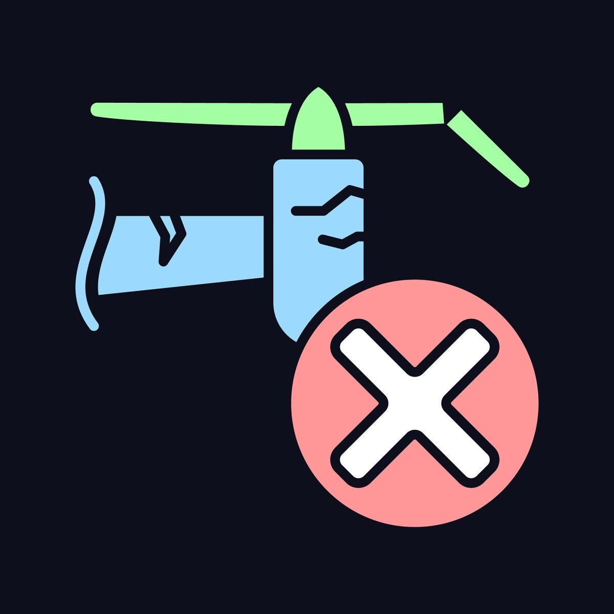 Drone usage light and dark theme RGB color manual label icons set