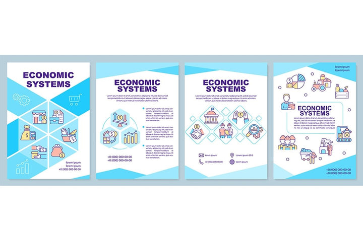 Economic system guideline brochure template set