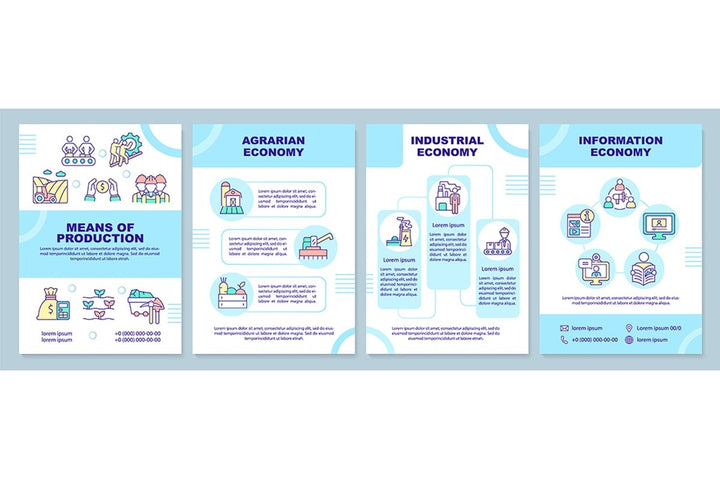 Economic system guideline brochure template set