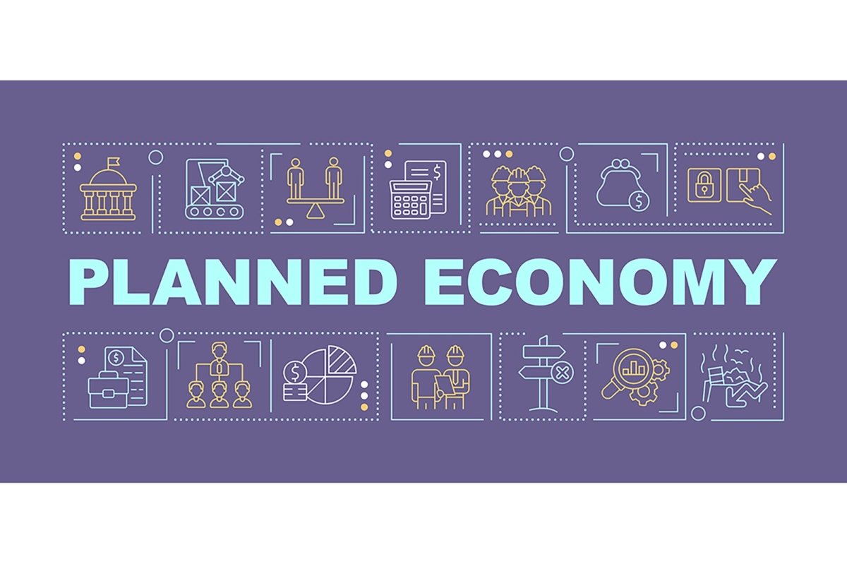 Economic system word concepts banner set