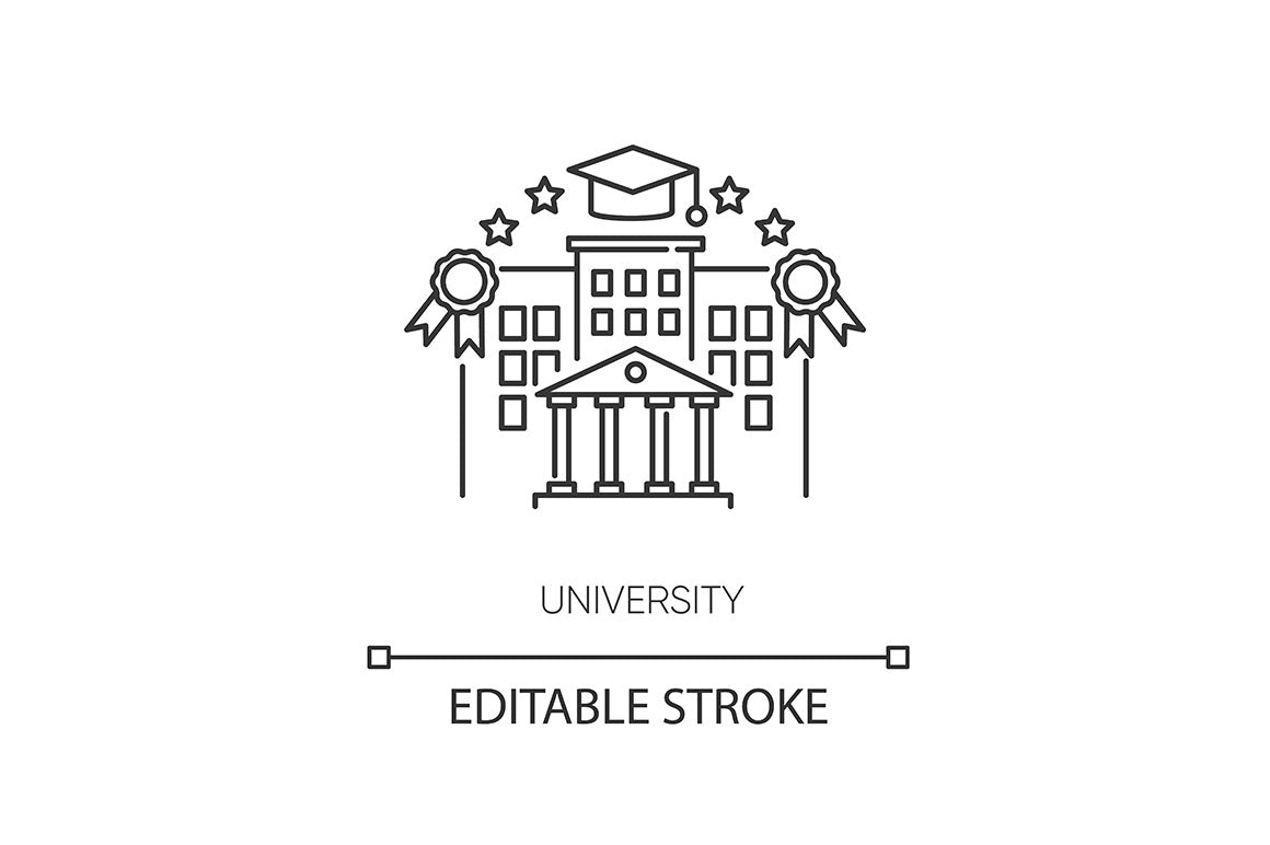 Education pixel perfect linear icons set