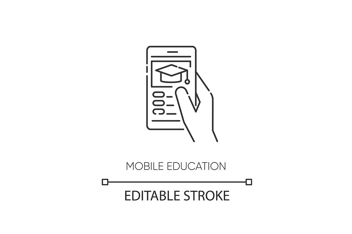 Education pixel perfect linear icons set