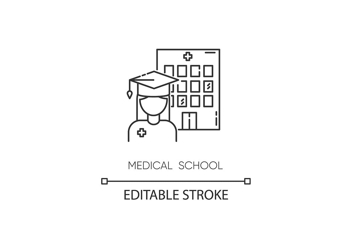 Education pixel perfect linear icons set