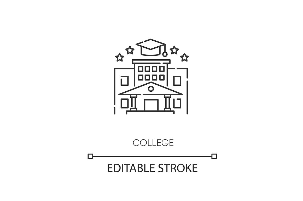 Education pixel perfect linear icons set