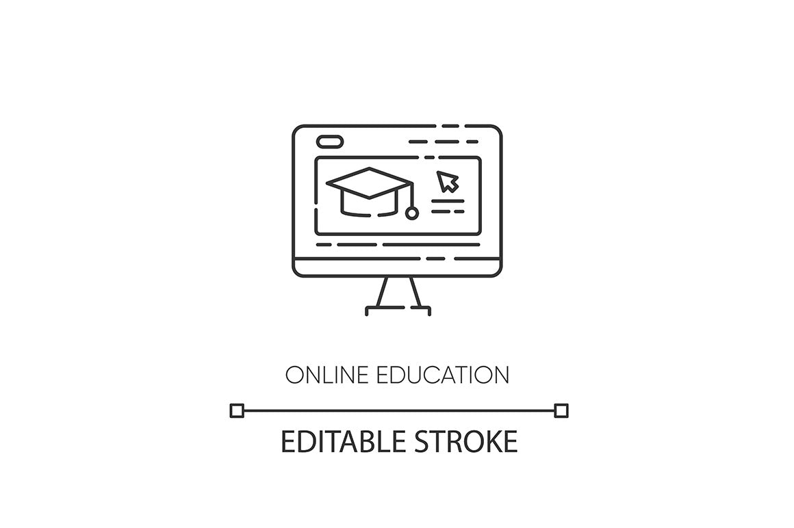 Education pixel perfect linear icons set