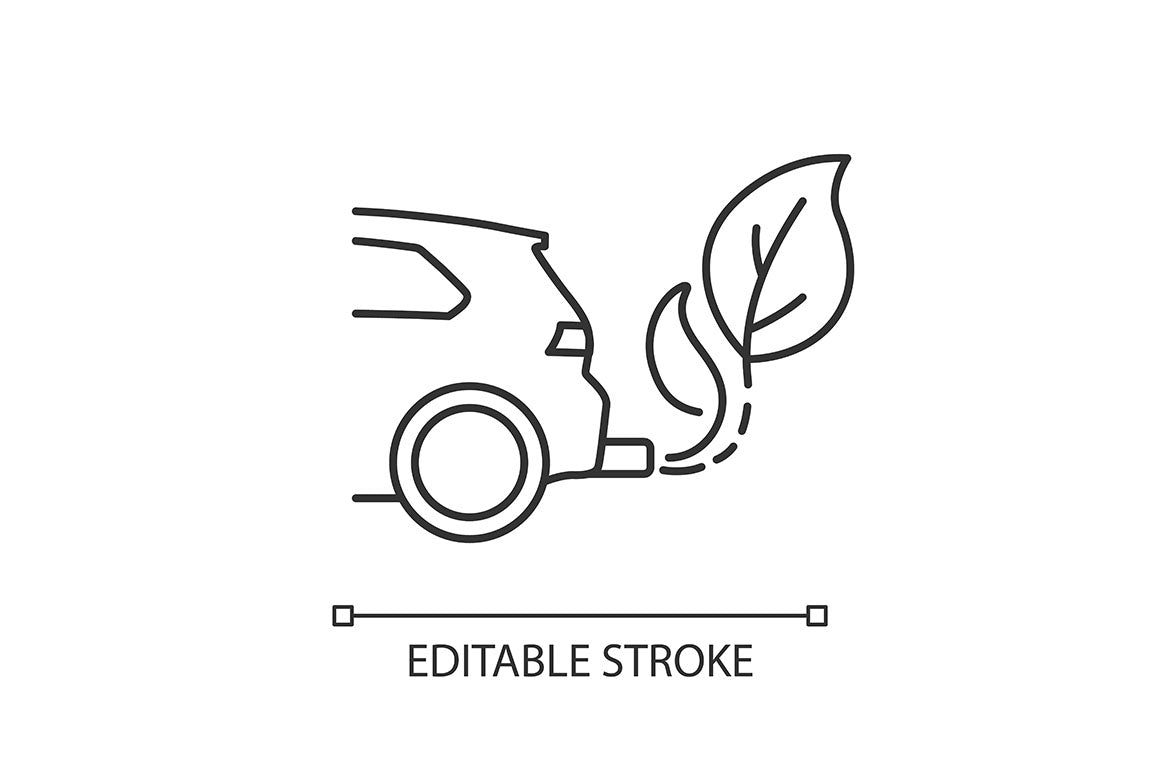 Electric Car Linear Icons Set