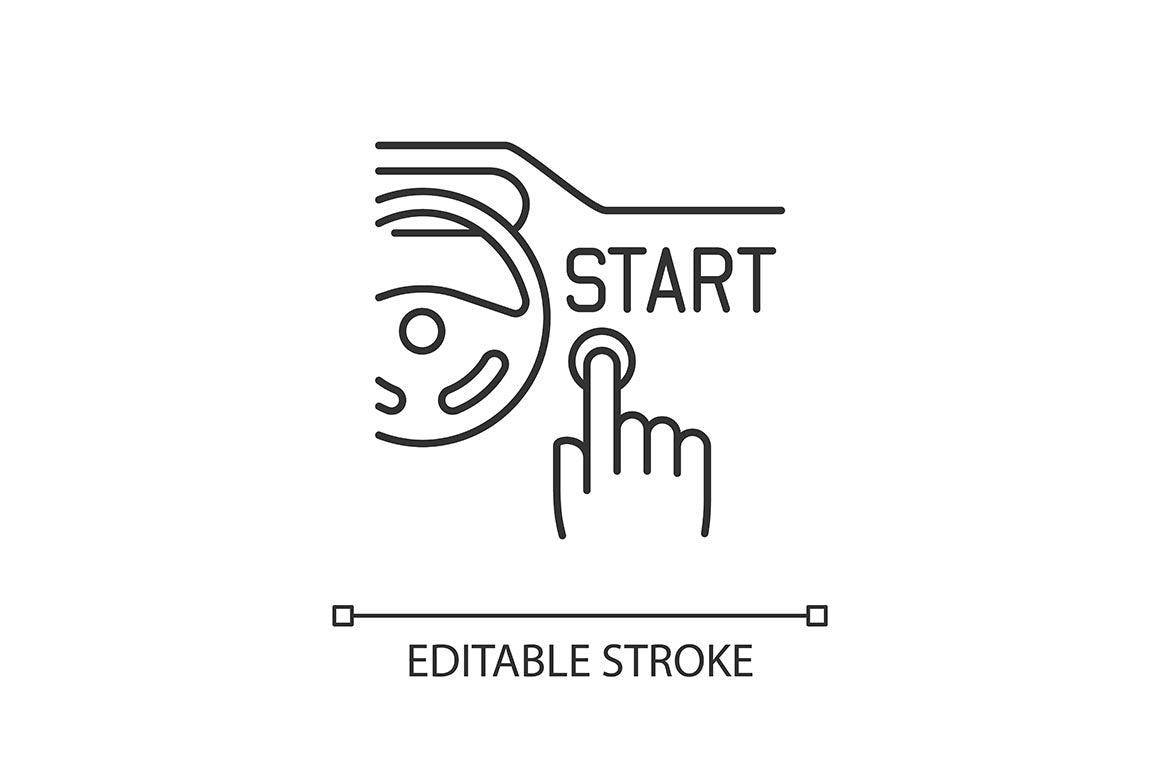 Electric Car Linear Icons Set