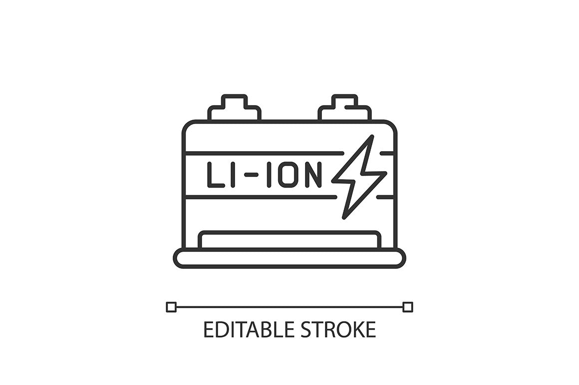 Electric Car Linear Icons Set