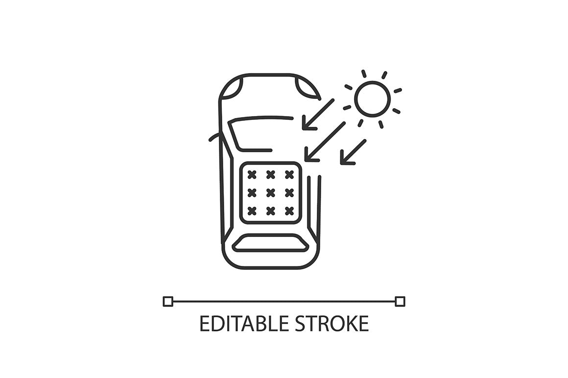 Electric Car Linear Icons Set