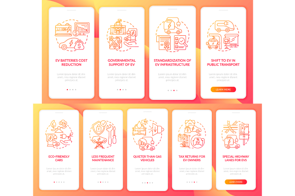 Electric Vehicle App Screen Bundle