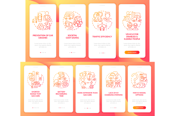 Electric Vehicle App Screen Bundle
