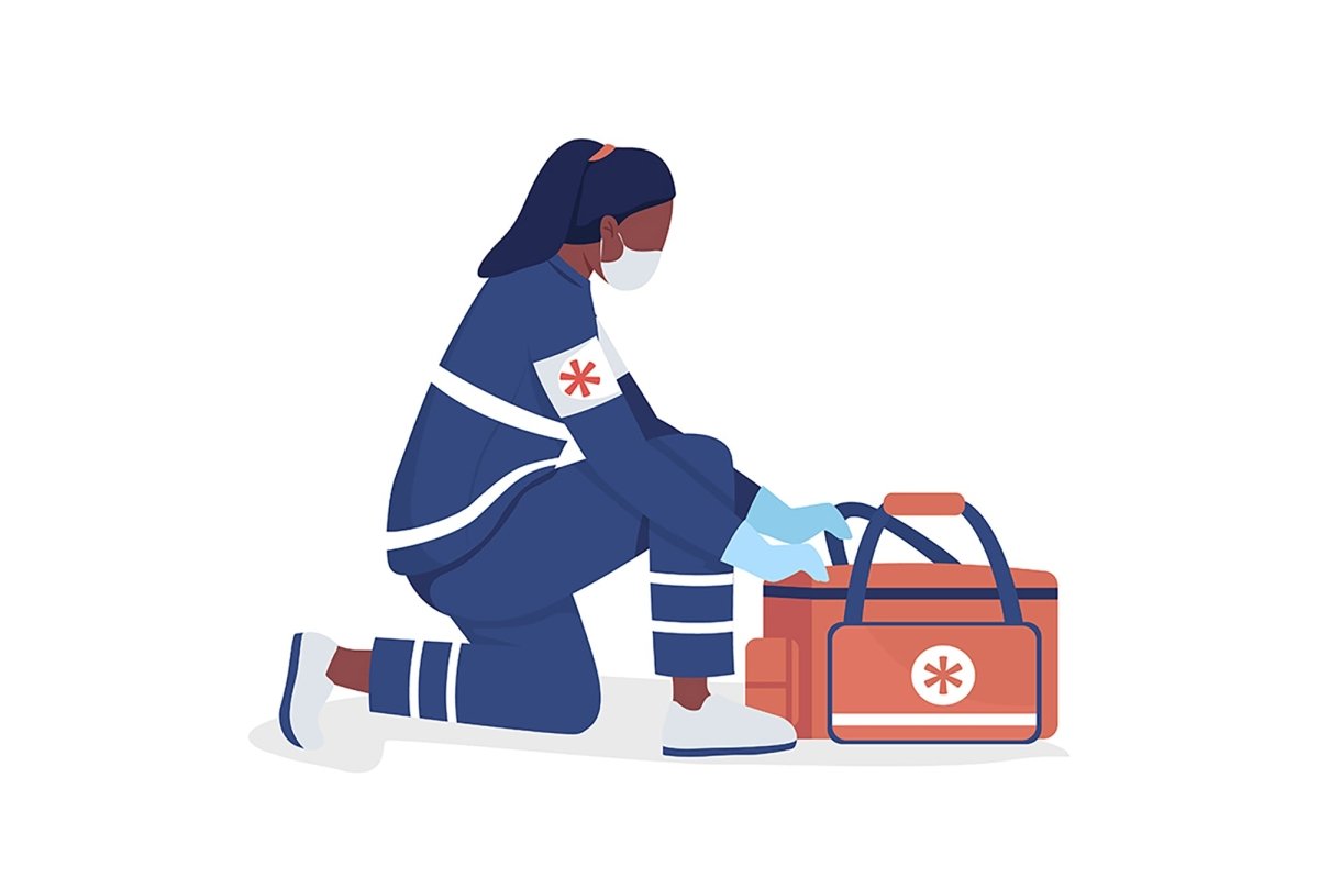 Emergency situation color vector character set