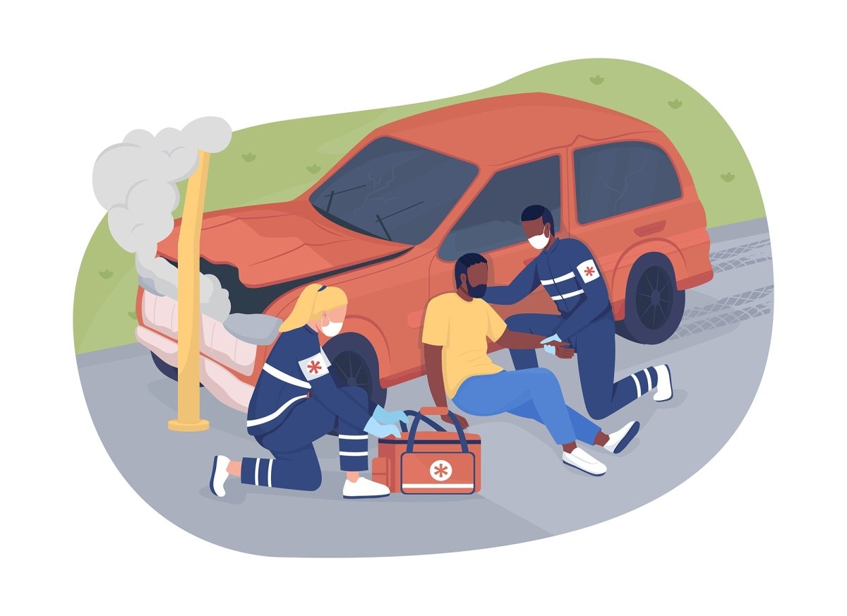 Emergency situation color vector illustrations set