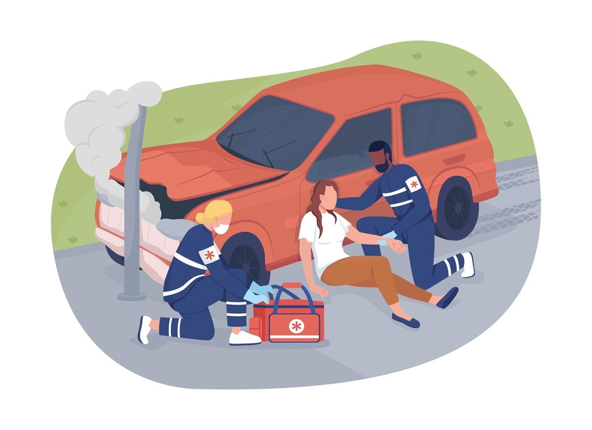 Emergency situation color vector illustrations set